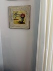Antique 12  Pressed Tin Ceiling Tile White Painted Architectural Salvage