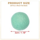 20 Pcs Wool Felt Balls Beads  1 2 Inch Handmade Felt Pom Poms  Light Green