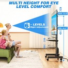 Rolling Tv Stand Height Adjustable Mobile Tv Cart With Power Outlet And Shelves