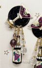 Vintage Lunch At The Ritz Champagne Brunch 24kt Gold Plated Pierced Earrings  93