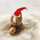 6  Vintage Russ Berrie Mini Christmas Bear Plush - Santa Hat   Bow