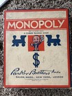 Monopoly Board Game Vintage 1935 Rare Htf Wood Pieces Dual Patent Parker Brother