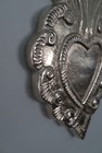 Handcrafted Metal Sacred Flaming Heart Ex Voto Milagro Hanging Wall Art 10  Long