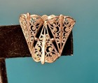 Sterling Silver 800 Fine Filigree Work Earrings Clip On Swirl Vintage Antique