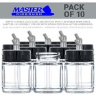 10pk Airbrush 3 4oz Glass Jar Bottles 30   Angle Adaptor Lid Assembly Dual-action
