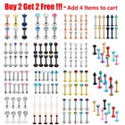 4-24pc 16g Mix-color Cz Surgical Steel Labret Stud Tragus Cartilage Lip Piercing
