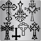 6 3 Inch 7 Styles Cross Metal Stencil Christian Metal Template Stainless Stee   