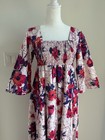 Vintage Waltah Clarke   s Hawaiian Dress Size 14 Pink Purple Heavy Cotton