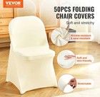 Vevor 50pcs White Stretch Spandex Chair Covers Folding Wedding Party Dining