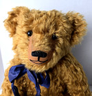 Vintage 21  Jointed Curly Golden Mohair Teddy Bear  Leather Tag Gtb 1999