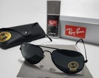 New Ray-ban Rb3025 Aviator Sunglasses   58mm Black Frame Grey Lenses   Iconic St