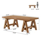 Solid Wood Rectangular Coffee Table  47 24  Rustic Farmhouse Center Tea Table