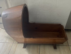 Vintage Handmade Wooden Cradle Bassinet Rocker -