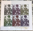 2 Blotter Art Prints 1 - 6 Panel   1 - Tangerine Skeleton  roses Signed Numbered