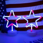 Neon Sign  Led Neon Light With Base - Red  White  Blue Star Light - Colorful