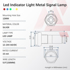 Apiele 5pcs Led Indicator Light 12mm 1 2  Waterproof Ip65 Metal Signal Lamp 12v