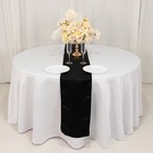 Black Satin 12x108  Table Runner Lustrous Wedding Party Catering Dinner