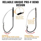 Dovesun 30pcs Weedless Worm Hooks - 2 0 V Fishing Hooks For Wacky Rig Texas Rig