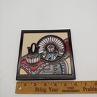 Earthtones L Kuhne Embossed Tile Trivet - 6  Vtg 1990s Native American Southwest