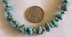 Navajo Indian Turquoise Nugget Beads Sterling Silver Bench Beads Heishi Necklace