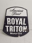 Union 76 Royal Triton Motor Oil Porcelain Sign Double Sided 1940s America Finest