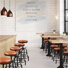 Vintage Industrial Bar Stool Rustic Swivel Bar Stool Round Faux Leather Stool