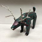 Vtg Unique Pepe Santiago Alebrije Deer Mexican Folk Art Oaxaca Wood Carving 10   