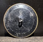 Antique Victorian Metal Stamped Floral Flower Black   Brass Toned Button Vintage