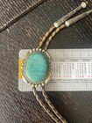 Vintage Navajo Sterling Silver Turquoise Bolo Tie     Southwest