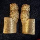 Brass Owl Bookends Sitting On Books Taiwan Mcm Heavy Vtg Preowned