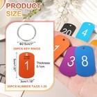 20pcs Number Tags 1-20  Rectangle Aluminum Number Key Tags  Orange