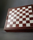Wood Folding Backgammon Chess Checkers Multi-game Board Set W  Pieces
