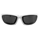 Birdz Oriole 2 Padded Motorcycle Sunglasses White Frame Smoke Lens