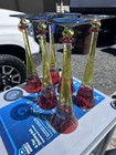 Pier 1 Holiday Champagne Glasses Flutes 10 3 4  Festive Harlequin Set 6