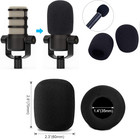 6 Pack Microphone Foam Windscreen Covers Handheld Mic Pop Filter Black