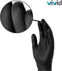 Black Gloves - Latex Free  Powder Free  Textured  Disposable  Non-sterile - Fing