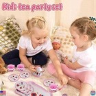 Flower Themed Tea Set For Kids  19 Pcs Pretend Play Gift For Ages 3-8