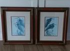 Lot 2 Signed Blue Heron Art Lamay Framed Print Artwork Night Stalkers