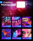 2 Pcs Rgb Photography Studio Video Lights Adjustable Tripod Stand Ball Head