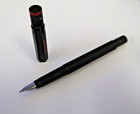 Rotring 600 Fountain Pen Black Medium Pt In Box Knurled Grip In Box Red Letter  
