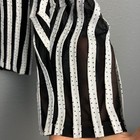 Alexandra Rosati Jacket 4 Black White Zip Front Geometric Illusion Blazer Retro