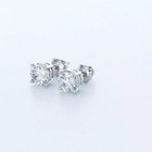 Stud Earrings Solid 14k White Gold Classic 0 63 Ct Round Natural Diamond G Si1