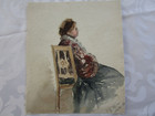 Vintage Original Watercolor Painting Of Victorian Women  Lot Of 2