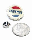 Pepsi Bottle Cap Logo Enamel Lapel Pin Silver Tone  Red White Blue