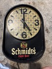 Rare 1970s Schmidt   s Light Beer Kaleidoscope Spinning Light Clock Bar