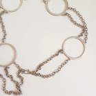 Vintage Silver Tone Metal Retro Modern Circle Chain Link Statement Belt M-l