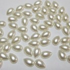1000 Ivory Tear Drop Half Pearl Bead Flat Back Gem 4x6mm Scrapbook Flatback Bead