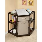 Diaper Corner Baby Changing Table With Hamper And Basket Gray With White Basket 