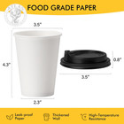 Racetop  50 Pack  Disposable Coffee Cups With Lids 12 Oz  Hot Paper Cups With Li