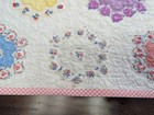 90 x 11 5  Table Runner Hm W up-cycled Vtg Grandmother s Garden Patchwork Quilt